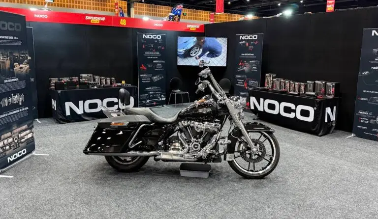 Harley-Davidson motorcycle displayed at a corporate exhibition and trade show event on the Gold Coast
